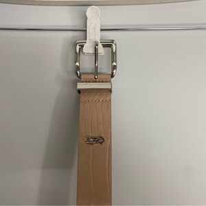 steve madden faux croc tan belt silver tone hardware l-xl
